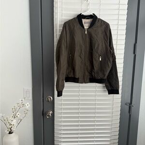 Zara Olive Bomber Jacket